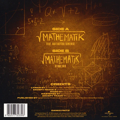 Lindemann & Haftbefehl - Mathematik