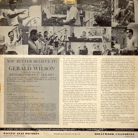 Gerald Wilson Orchestra - You Better Believe It!