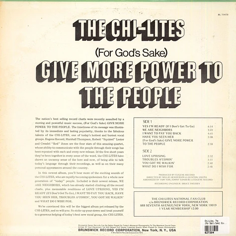 The Chi-Lites - (For God's Sake) Give More Power To The People