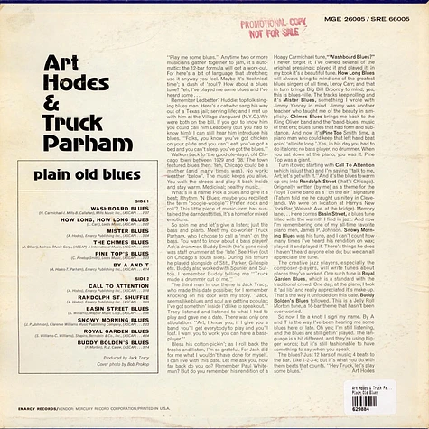 Art Hodes & Truck Parham - Plain Old Blues