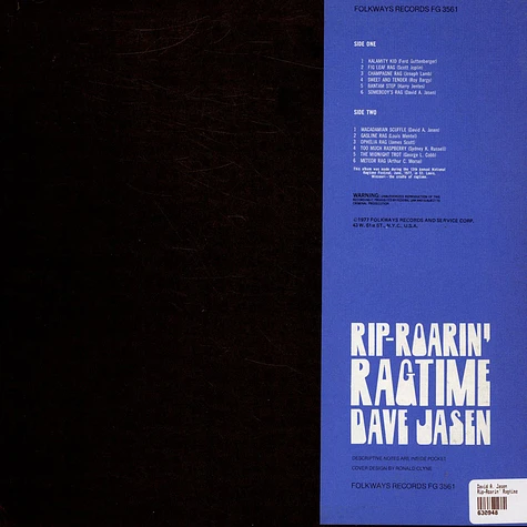 David A. Jasen - Rip-Roarin' Ragtime