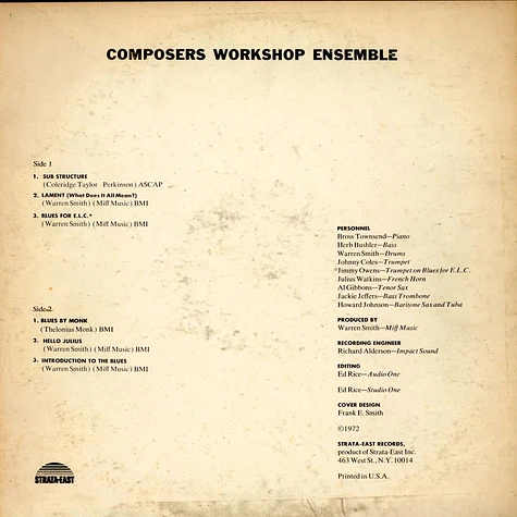 Composer's Workshop Ensemble With Warren Smith - Composers Workshop Ensemble