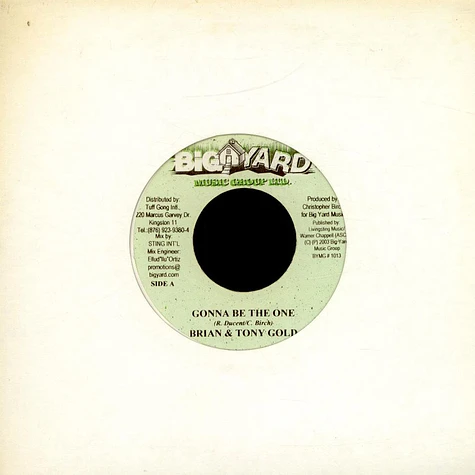 Brian & Tony Gold / Christopher Birch - Gonna Be The One / Birch In A Mirror
