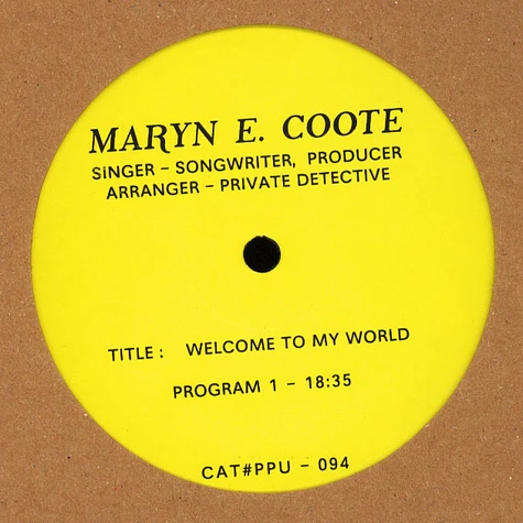 Maryn E Coote - Welcome To My World