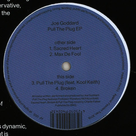 Joe Goddard - Pull The Plug EP Feat. Kool Keith