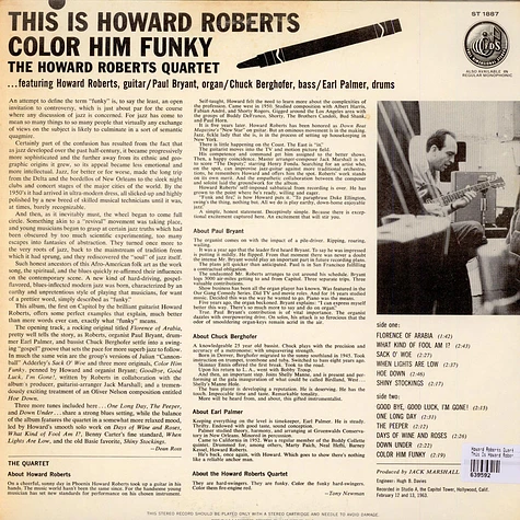 The Howard Roberts Quartet - This Is Howard Roberts Color Him Funky