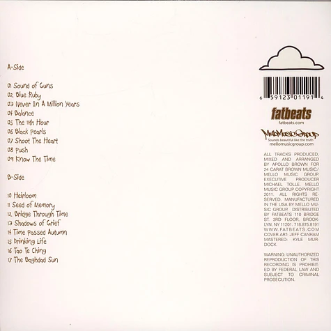 Apollo Brown - Clouds Black Vinyl Deluxe Reissue