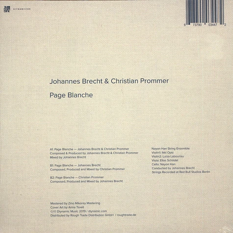 Johannes Brecht & Christian Prommer - Page Blanche