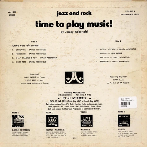 Jamey Aebersold - Time To Play Music! (Jazz And Rock)