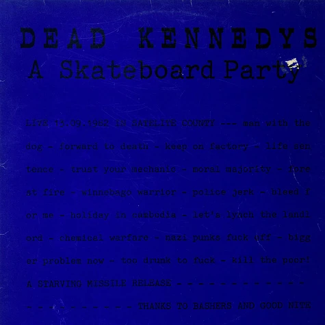 Dead Kennedys - A Skateboard Party