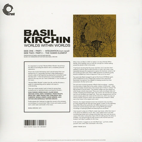 Basil Kirchin - Worlds Within Worlds Part I And II Record Store Day 2019 Edition