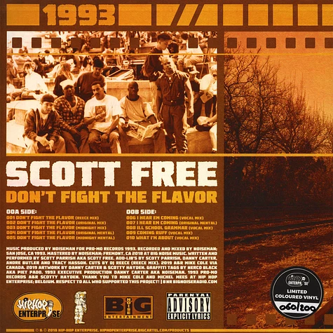 Scott Free - Don't Fight The Flavor (1993) Greenish Black & Yellow Colored Vinyl Edition