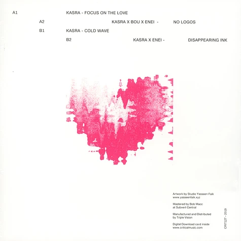 Kasra, Enei & Bou - Focus On The Love EP Pink Marbled Vinyl Edition