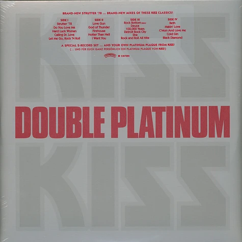 Kiss - Double Platinum Limited Silver Vinyl Edition