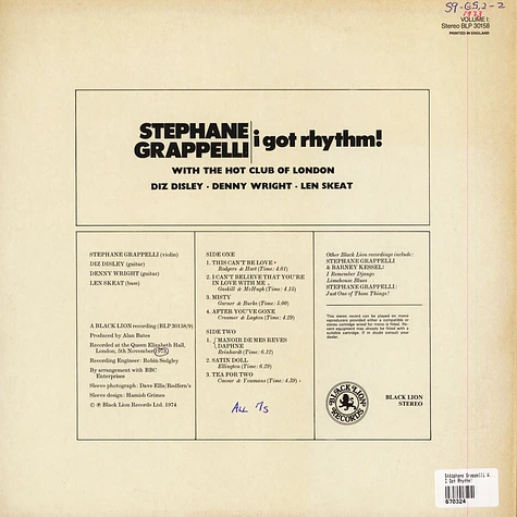 Stéphane Grappelli With Hot Club Of London - I Got Rhythm!