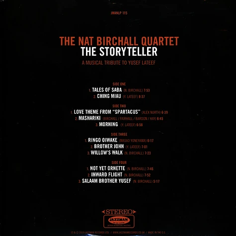 The Nat Birchall Quartet - The Storyteller - A Musical Tribute To Yusef Lateef