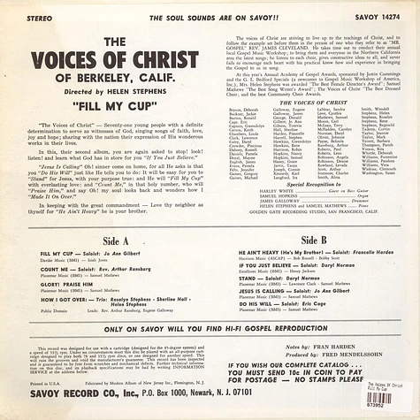 The Voices Of Christ - Fill My Cup