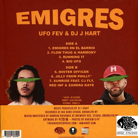 Ufo Fev & DJ J Hart - Emigres Black Vinyl Edition