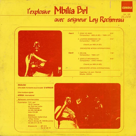 Mbilia Bel Avec Tabu Ley Rochereau Et Orchestre Afrisa L'International - L'Explosive