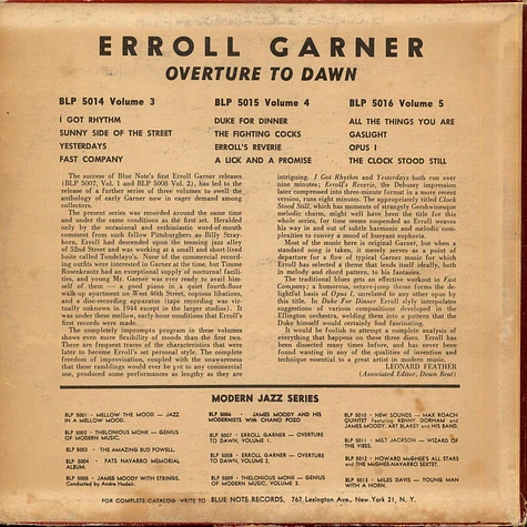 Erroll Garner - Overture To Dawn (Volume 4)