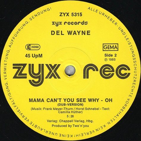 Del Wayne - Mama Can't You See Why - Oh