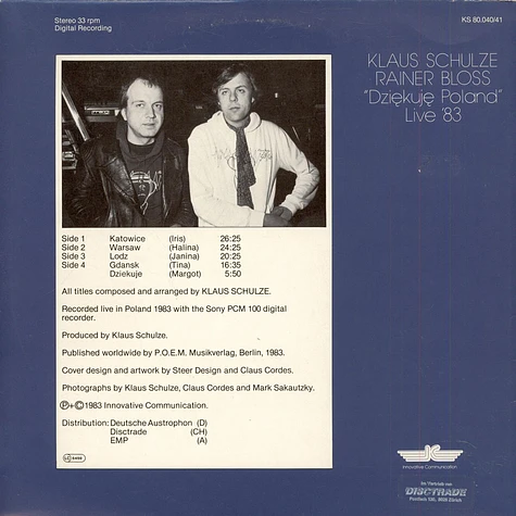Klaus Schulze, Rainer Bloss - Dziękuję Poland (Live '83)