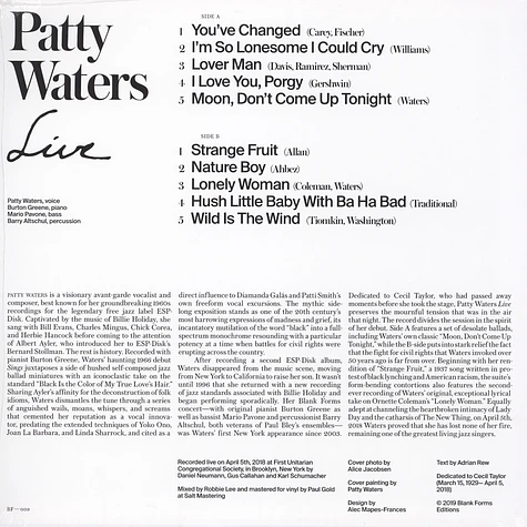 Patty Waters - Live