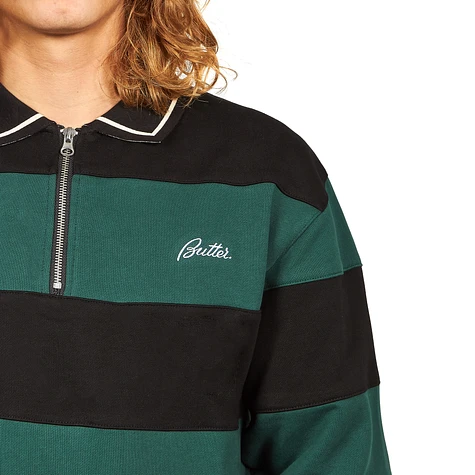 Butter Goods - Ivy Stripe 1/4 Zip Pullover