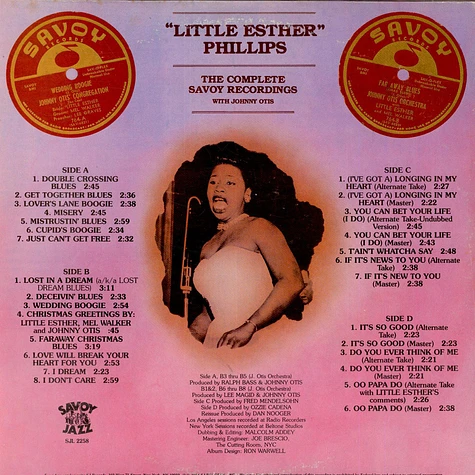 Esther Phillips - The Complete Savoy Recordings With Johnny Otis