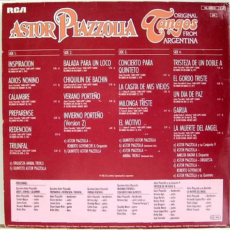Astor Piazzolla - Original Tangos From Argentina