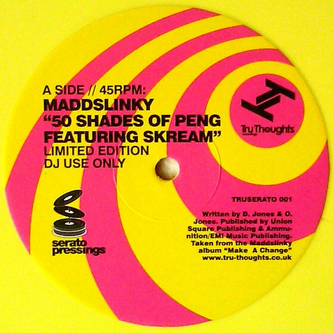 Maddslinky Featuring Skream - 50 Shades Of Peng / Serato Tone Control