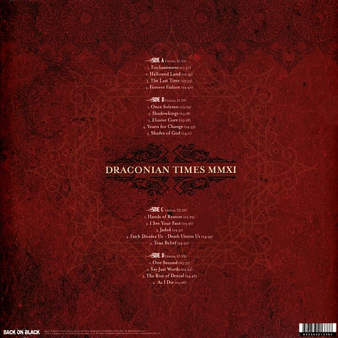 Paradise Lost - Draconian Times MMXI - Live Transparent Red Vinyl Edition