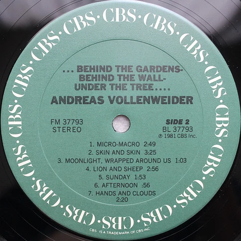 Andreas Vollenweider - ... Behind The Gardens - Behind The Wall - Under The Tree ...