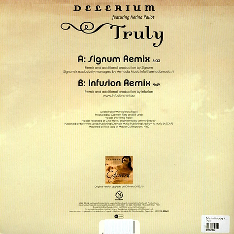 Delerium Featuring Nerina Pallot - Truly (Remixes By Signum & Infusion)