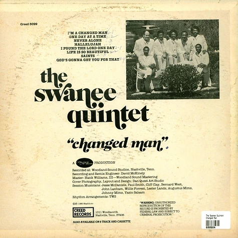 The Swanee Quintet - Changed Man