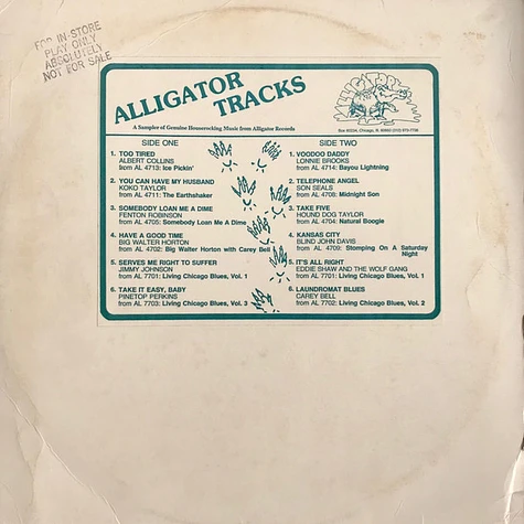 V.A. - Alligator Tracks: A Sampler Of Genuine Houserocking Music From Alligator Records