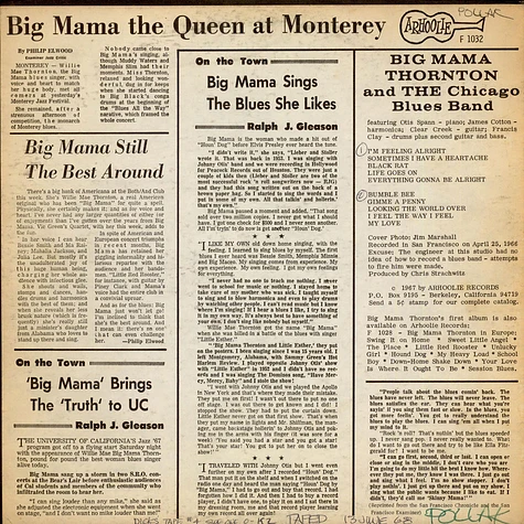 Big Mama Thornton - Big Mama Thornton And The Chicago Blues Band