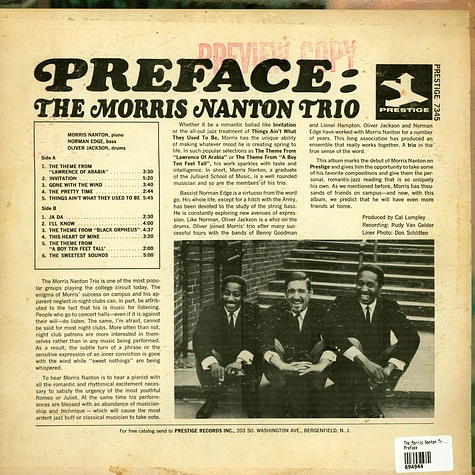 The Morris Nanton Trio - Preface