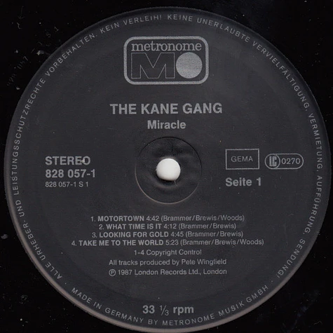 The Kane Gang - Miracle