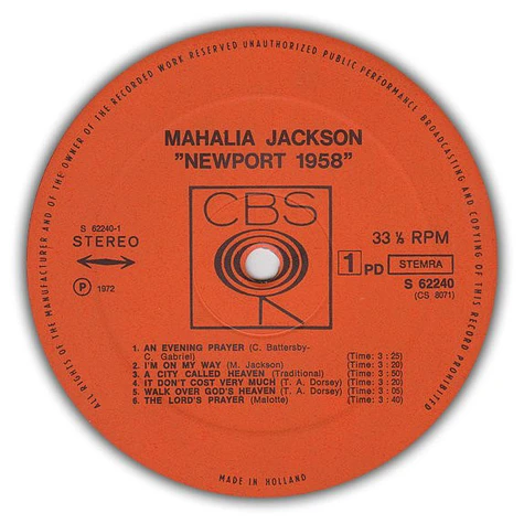 Mahalia Jackson - Newport 1958