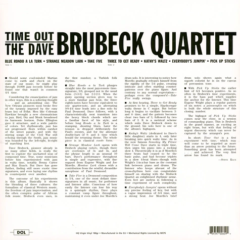 The Dave Brubeck Quartet - Time Out Blue Vinyl Edition