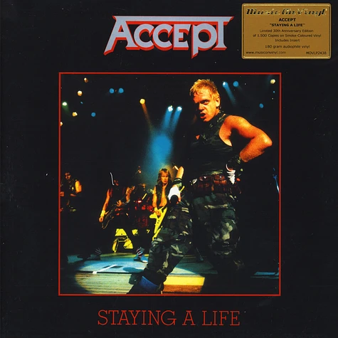 Accept - Staying A Life Limited Numbered Smokey Vinyl Edition