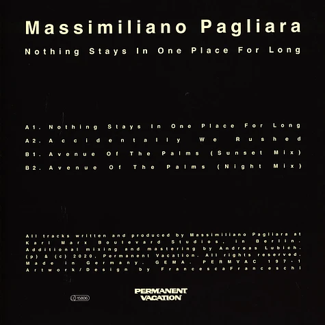 Massimiliano Pagliara - Nothing Stays In One Place For Long