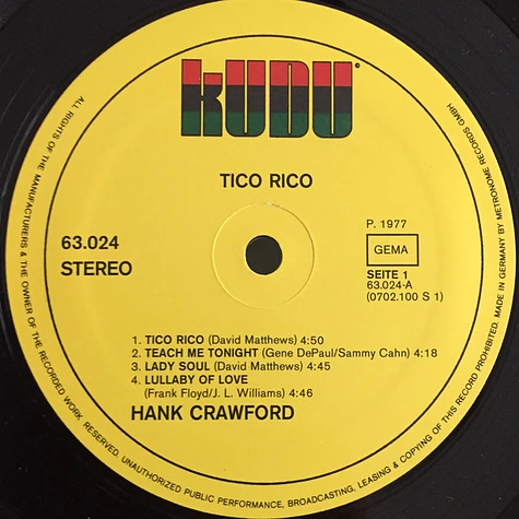 Hank Crawford - Tico Rico