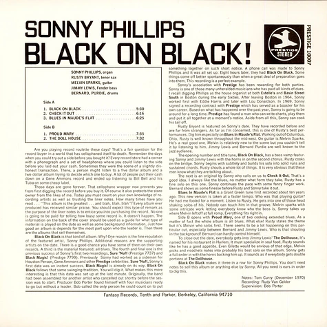 Sonny Phillips - Black On Black!