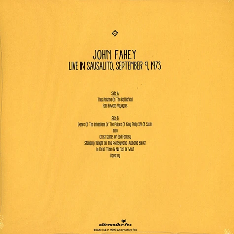 John Fahey - Live In Sausalito, September 9, 1973