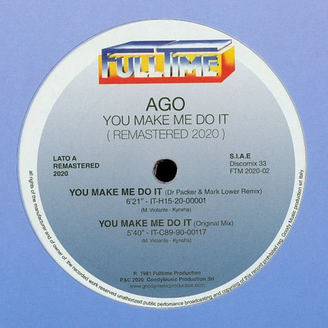 Ago - You Make Me Do It Red-Transparent Vinyl Edition