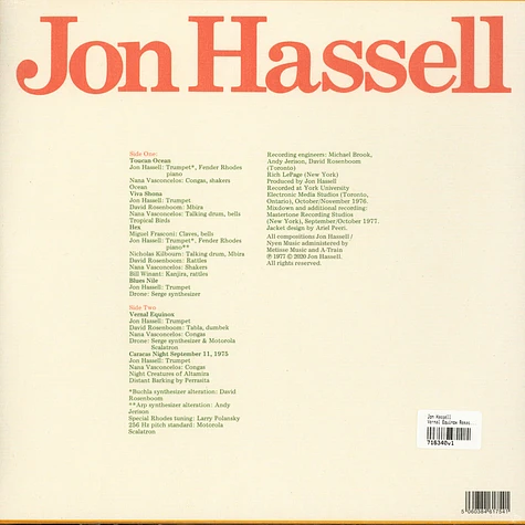 Jon Hassell - Vernal Equinox Remastered Edition