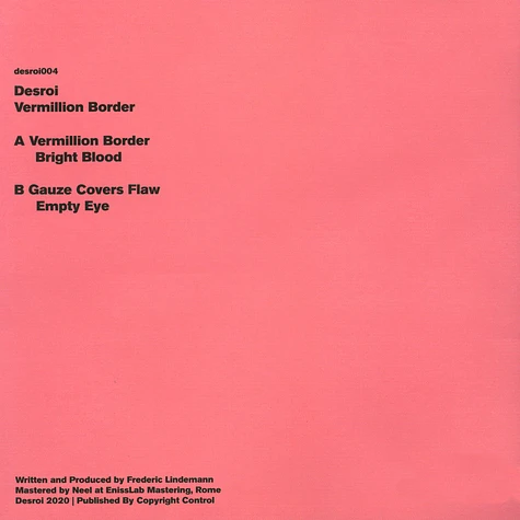 Desroi - Vermillion Border Black Vinyl Edition
