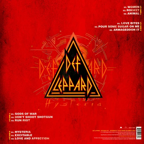Def Leppard - Hysteria Live Clear Edition